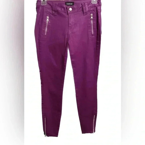 bebe Pants - Bebe Vintage Pink Zipper Pants 26